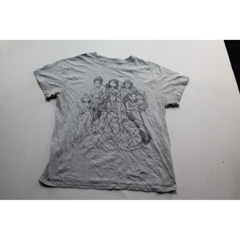Disney Princess T-Shirt Womens Extra Large Gray Excellent Sketch Graphic Tee
